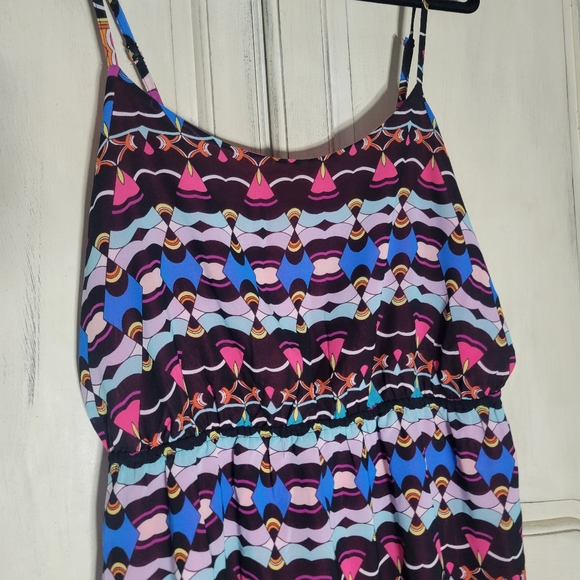 NICOLE by Nicole Miller Multi Graphic Hi-Low Spaghetti Strap Pullon Dress *sz 14 - Picture 3 of 12